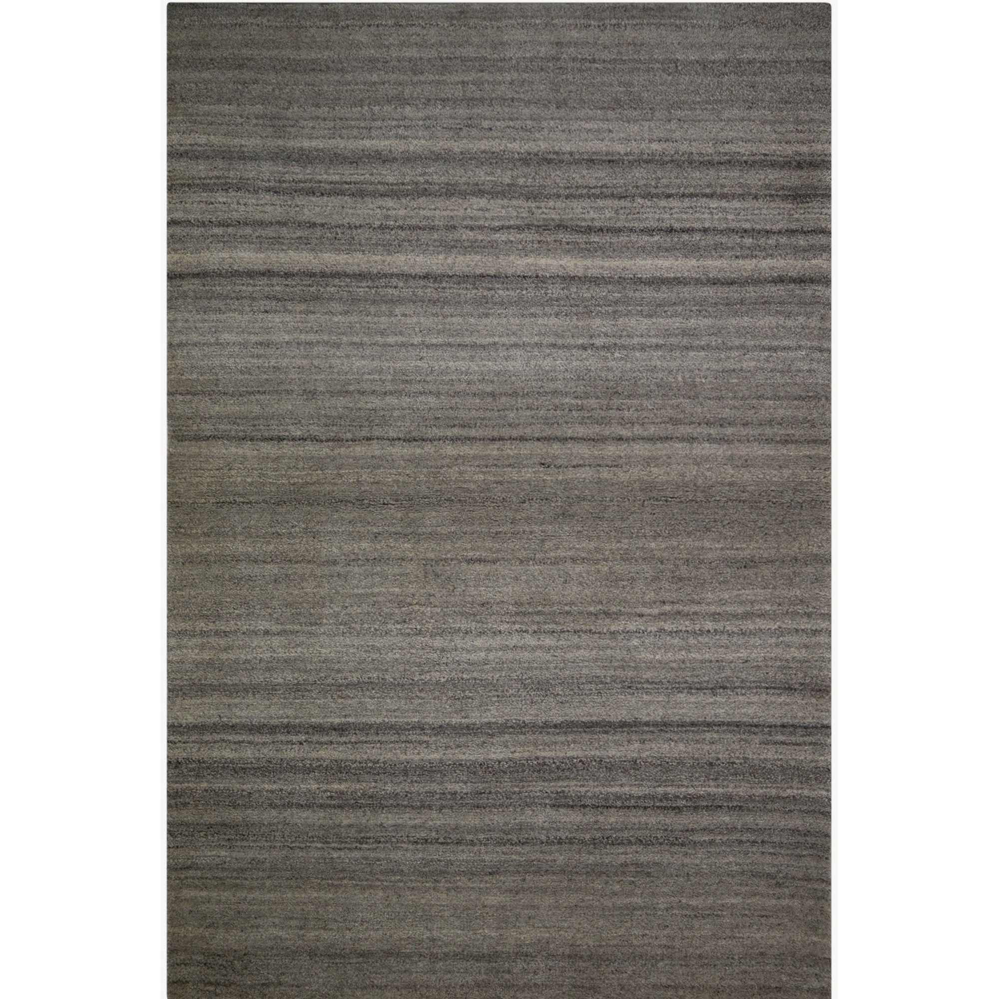 Royal Delhi Stripe Hand Knotted Wool Rug In Grey